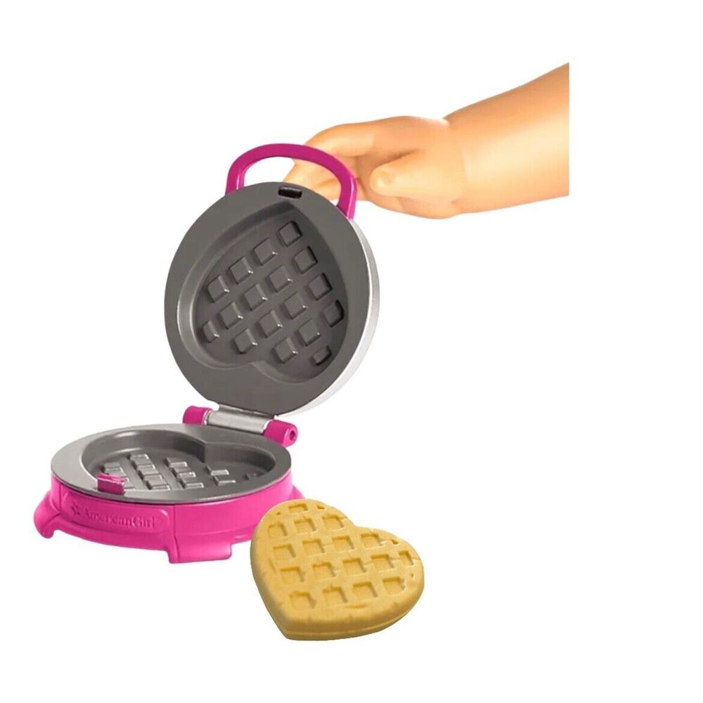 American Girl Waffle Iron Heart Shaped Play Food Doll Kitchen Accessories 2Pc